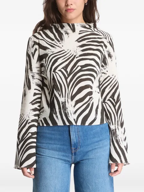 SAMSOE SAMSOE Samiller zebra-print long-sleeve top White F26200102