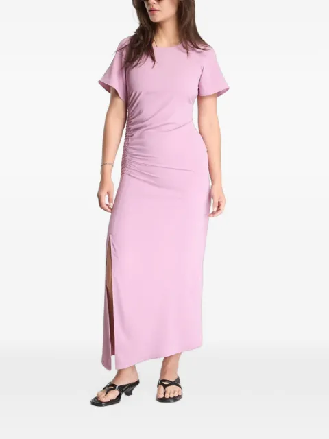 SAMSOE SAMSOE Saalbero ruched side-slit maxi dress Purple F25200100