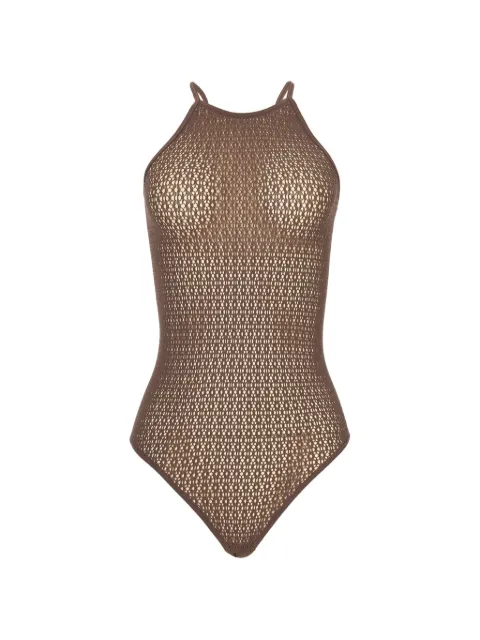 Wolford Daisy Net bodysuit Brown 79343