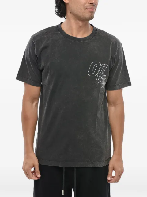 Off-White Outline Arrow acid-wash T-shirt Black 44MAA027F5J00D1301