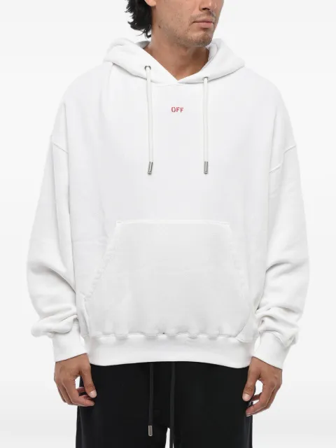 Off-White Smile Arrow cotton hoodie White OMBB118F24FLE005