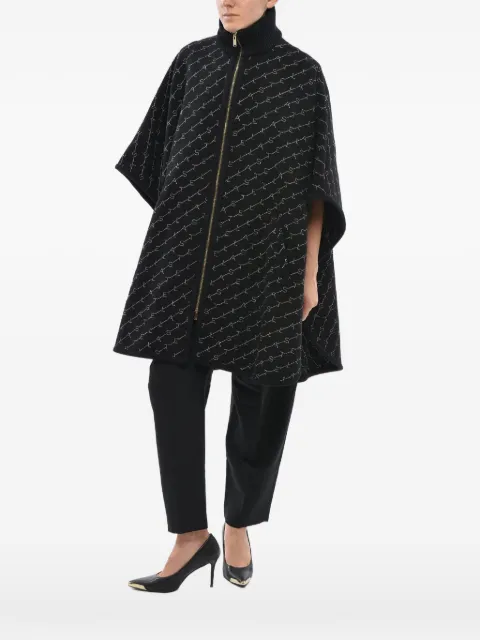 Stella McCartney logo-embroidered zip-up cape Black 581823SMB11