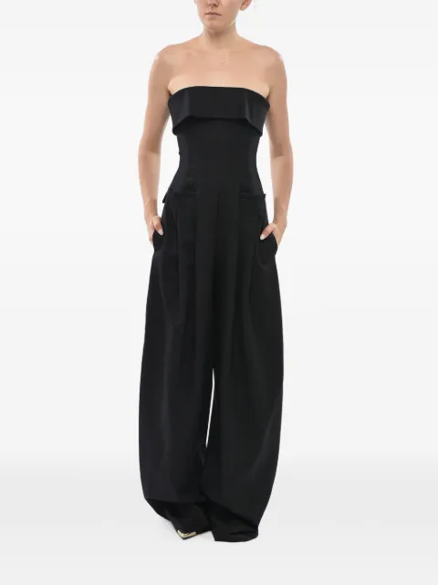 DSQUARED2 strapless wide-leg wool jumpsuit Black S75FP0177D35313