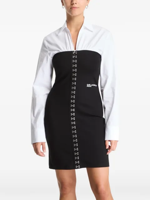 Karl Lagerfeld Jeans hook-and-eye layered mini dress Black B3W13050101