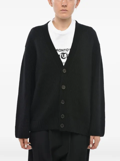 DSQUARED2 logo-button V-neck cardigan Black S72HA1225D13030