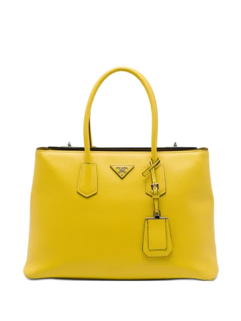 Prada Pre-Owned 2013-2026 Saffiano Cuir Double tote bag Yellow T5WL67XJB4VF0J9F