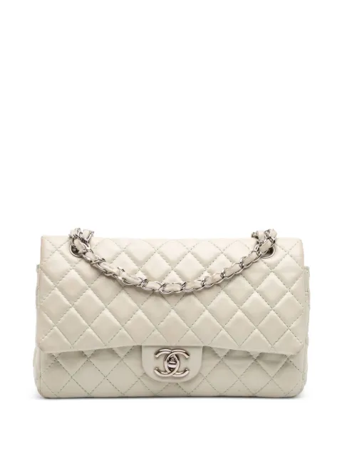 CHANEL Pre-Owned 2008-2009 Medium Classic Lambskin Double Flap shoulder bag White QNX9XO7PXA5G88CY
