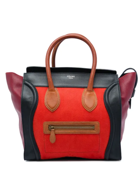 Celine Pre-Owned 2010 Mini Multicolor Canvas and Leather Luggage tote bag Red RF9CFR0V1J30UTGE