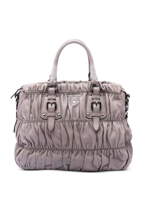 Prada Pre-Owned 2010-2026 Nappa Gaufre satchel Grey PCLSLEZJH3VWGPJK