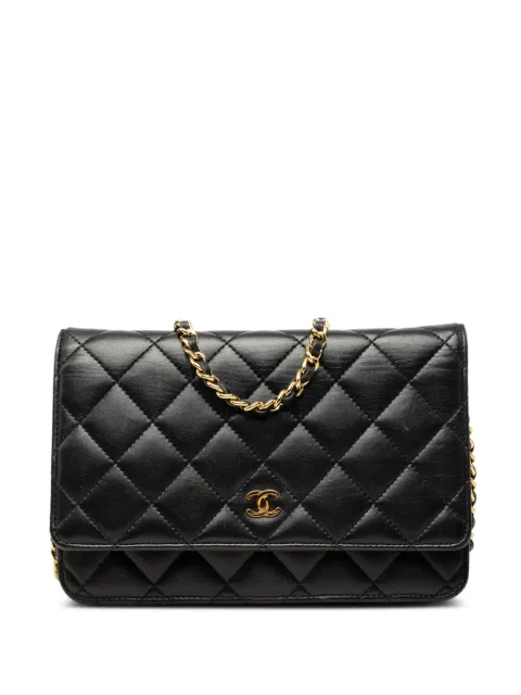 CHANEL Pre-Owned 2015-2016 CC Quilted Lambskin Wallet On Chain crossbody bag Black U52IN8NGVDW07M2U