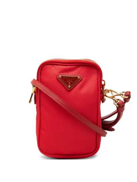 Prada Pre-Owned 2000-2013 Tessuto Double Zip Phone Case crossbody bag Red QLVECKEKL11OP7W5