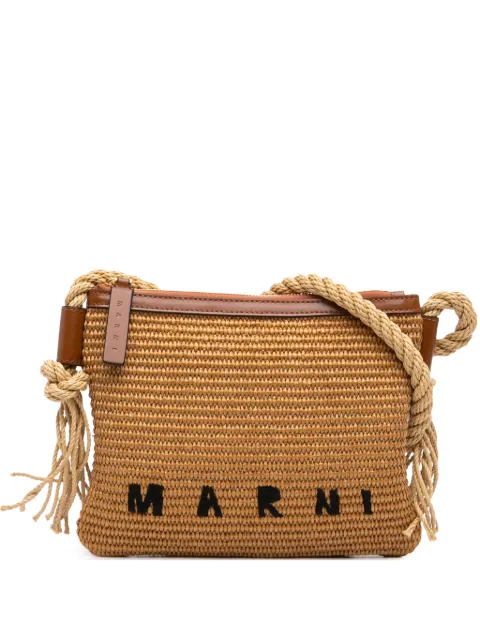 Marni Pre-Owned 2010-2026 Raffia Logo crossbody bag Neutrals 6KOQ7E6KAAK6EMJI