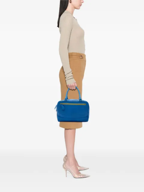 Bottega Veneta Pre-Owned 2012-2026 Intrecciato Trimmed Medium Goatskin Madras Heritage Brera handbag Blue 6H6AFXDXYQZAZNGL