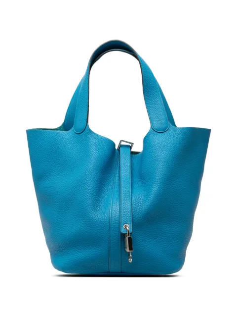 Hermès Pre-Owned 2017 Clemence Picotin Lock 26 handbag Blue 7VL28Z4RX42SNMOO