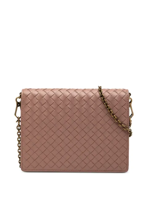 Bottega Veneta Pre-Owned 2012-2026 Nappa Intrecciato Wallet on Chain crossbody bag Pink 1YHYLKUI4R8T29NL