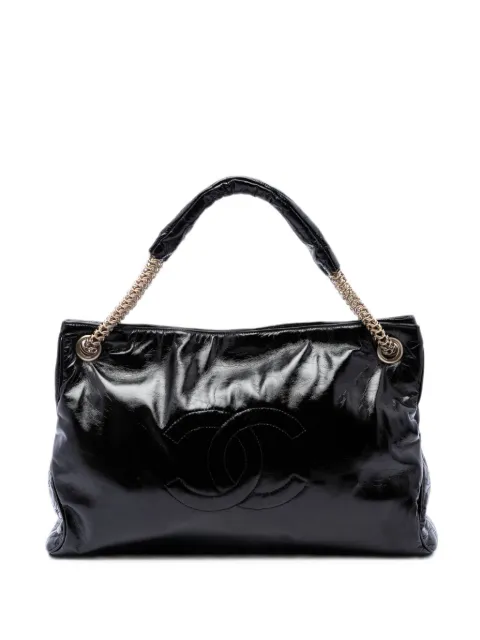 CHANEL Pre-Owned 2008-2009 Crinkled Patent Rodeo Drive tote bag Black 0IAR9F38N134UTAD