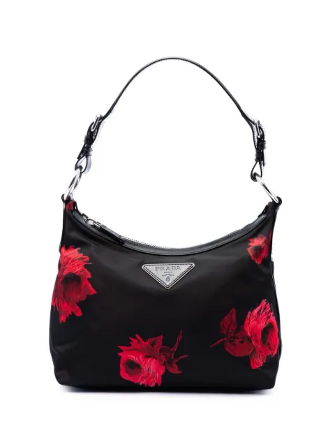 Prada Pre-Owned 2000-2013 Tessuto Stampato Rose shoulder bag Black 0CQA97WQ8LGE72T3