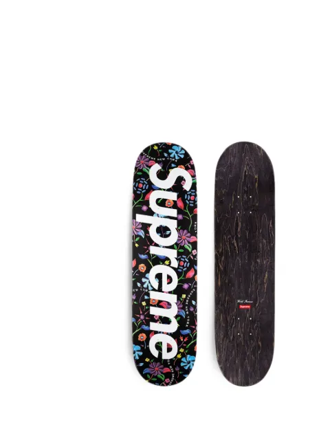 Supreme airbrushed floral-print skateboard Black SU28114