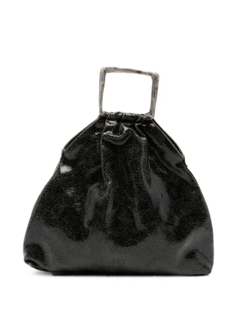 AUTENTICA 504 medium Delia crinkled-effect frame pouch Black F26DPMCQA066