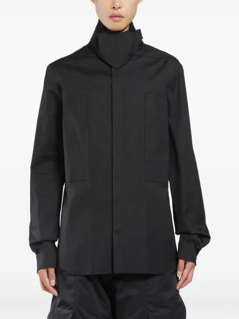 Rick Owens Tower Runway outershirt in heavy poplin Black RR02F4227TE