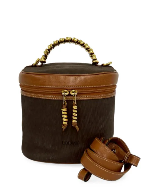 Loewe Pre-Owned 1990-2000 Leather Velazquez Twist Vanity Bag satchel Brown 3CVZPF84WBX5V1KZ