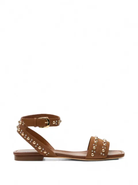Stuart Weitzman Perry stud-embellished sandals Brown SO239FBLZ5G