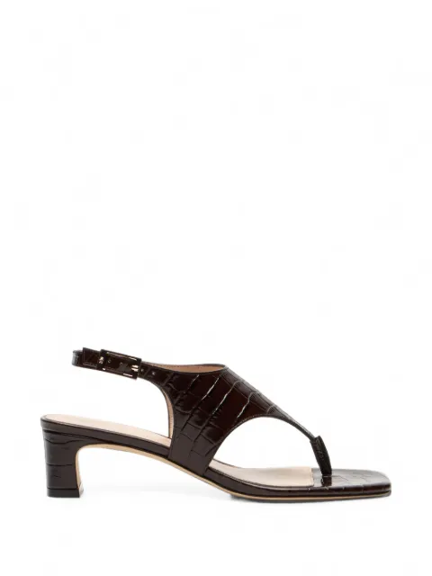 Stuart Weitzman Baby Babette crocodile-effect sandals Brown SO070DSHWAL
