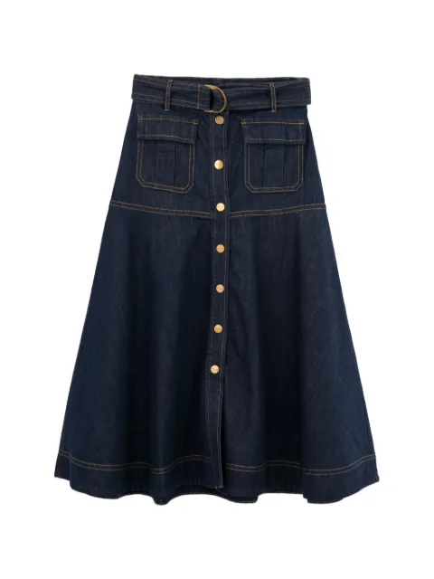 ZIMMERMANN belted button-front skirt Blue FFHKZMMSK0520SFXRNYX001