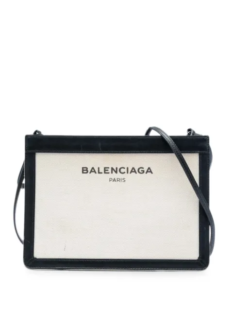 Balenciaga Pre-Owned 2017 Canvas Navy Pochette crossbody bag Neutrals WMYERDL6TB202ELW