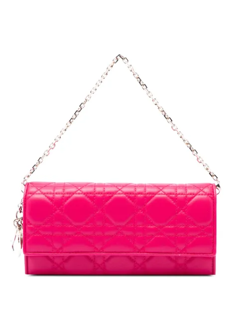 Christian Dior Pre-Owned 2013 Lambskin Cannage Lady Dior Wallet On Chain handbag Pink U8JW02V25VVOIEJQ