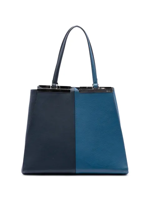 Fendi Pre-Owned 2010-2026 Large Bicolor Vitello Elite 3Jours tote bag Blue TERBF7CSYLFYJJ14