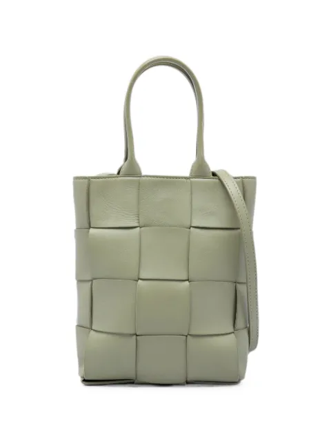 Bottega Veneta Pre-Owned 2012-2026 Mini Maxi Nappa Intrecciato North South Cassette Tote satchel Green SB3L6ZYUQGT362EN