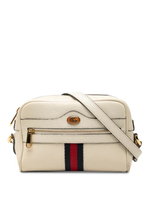 Gucci Pre-Owned 2016-2026 Mini Calfskin Web Ophidia crossbody bag Neutrals ZWIKETSXNG3HK70U