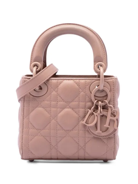 Christian Dior Pre-Owned 2019 Micro Ultra Matte Calfskin Cannage Lady Dior satchel Pink OEE09TZCC09YASN8
