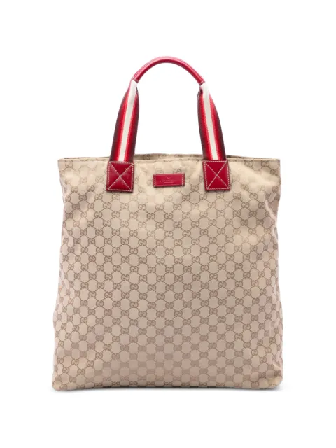 Gucci Pre-Owned 2016-2026 GG Canvas Web Vertical tote bag Neutrals NFQ4WUJZ9I3T1BTQ