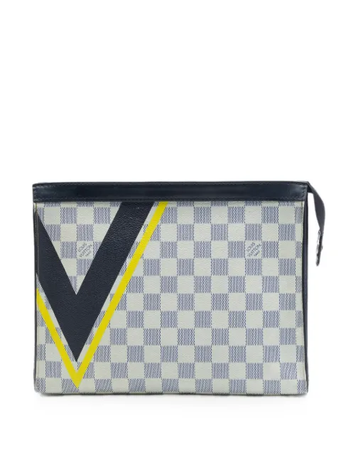 Louis Vuitton Pre-Owned 2017 Damier Azur Americas Cup Pochette Voyage MM clutch bag White MH9UOG3AH4450PAM