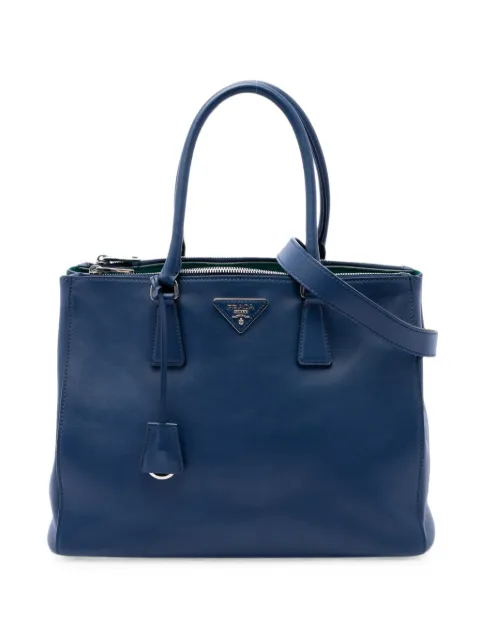 Prada Pre-Owned 2010-2026 Medium Soft Calf Galleria Double Zip Tote satchel Blue KWDEO698ICU2YHXB