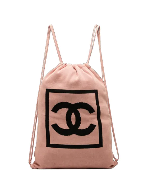 CHANEL Pre-Owned 2003-2004 CC Sport Line Jersey Drawstring backpack Pink LLYI2N5HL34HFPUI
