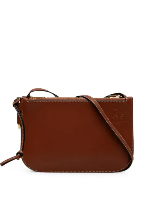 Loewe Pre-Owned 2020 Leather Gate Double Zip Pouch crossbody bag Brown 9M70Z5COSMGP4QOX