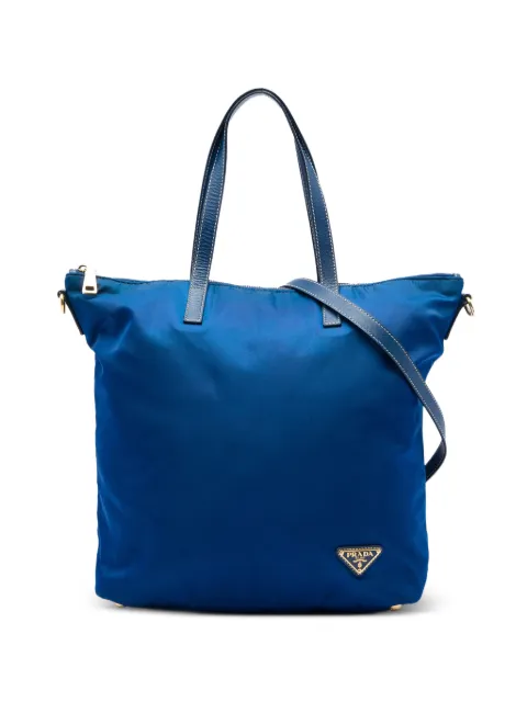 Prada Pre-Owned 2013-2026 Tessuto Zip Top Convertible Tote satchel Blue 5GD73W5HUNBQ7RD1