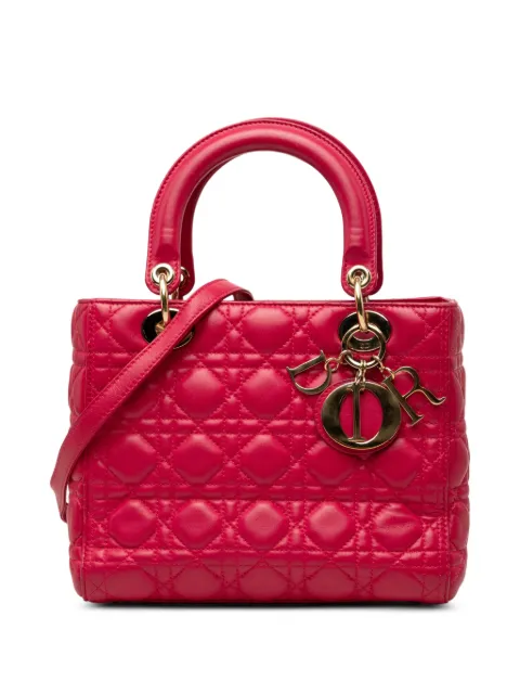 Christian Dior Pre-Owned 2014 Medium Lambskin Cannage Lady Dior satchel Pink 547O85OP3DXBVW1W