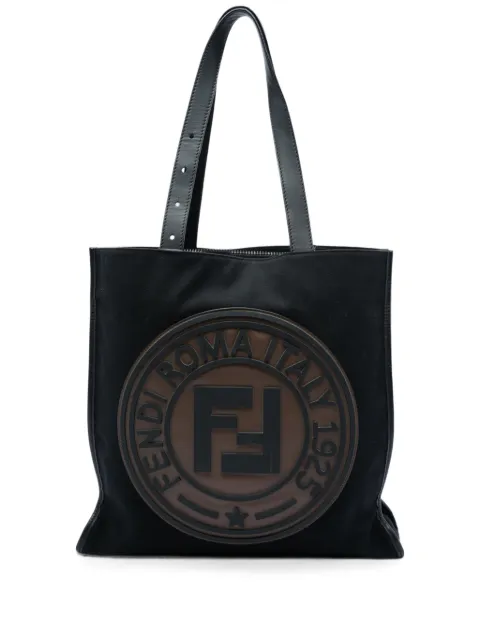 Fendi Pre-Owned 2010-2026 Canvas Logo Patch tote bag Black ZCXVH7XVMPVM3MPA