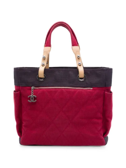 CHANEL Pre-Owned 2009-2010 Large Quilted Canvas Paris Biarritz tote bag Red Y2HXEHIWQSPAULHY