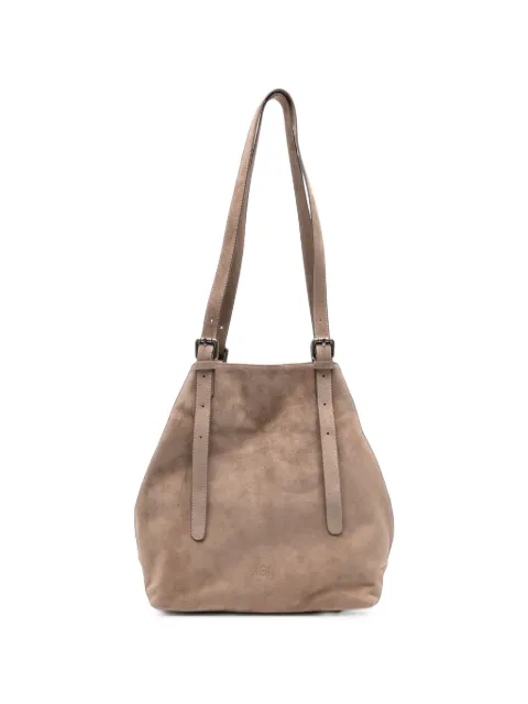 AUTENTICA 504 Galatea suede buckle-detail shoulder bag Neutrals F26GMSDA067
