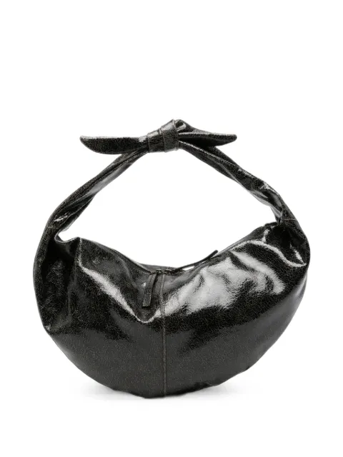 AUTENTICA 504 cracked-effect knotted shoulder bag Black F26AMCQ