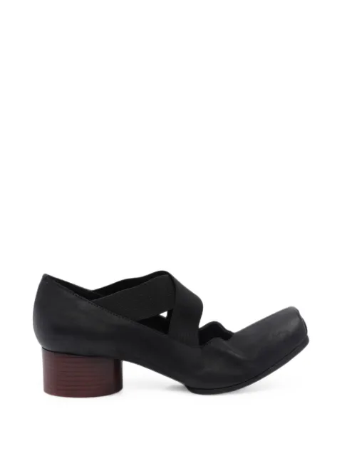 Uma Wang crossover-strap block-heel ballet flats Black US9106