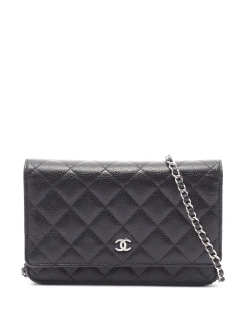 CHANEL Pre-Owned 2021-2026 CC Quilted Caviar Wallet on Chain crossbody bag Black JMFOXT5HG4KR2VJQ