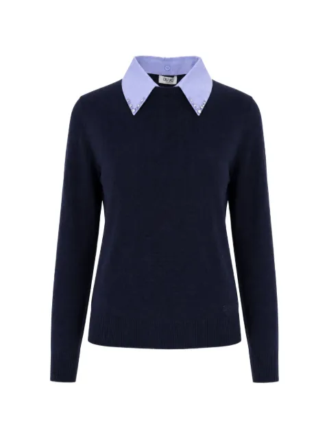 LIU JO sweater with poplin detail Blue WF6452MA16R