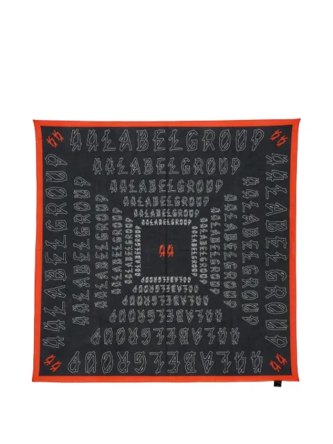 44 LABEL GROUP logo-print cotton scarf Black B0030687FA686