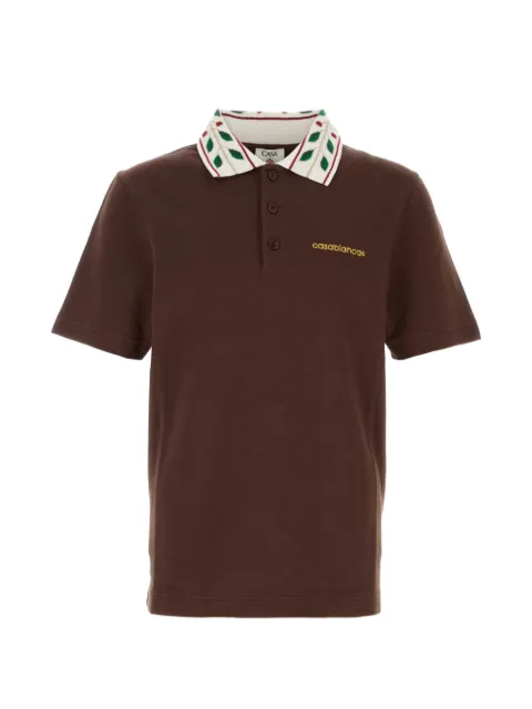 Casablanca Laurel piqué polo shirt Brown MAW26JTP499
